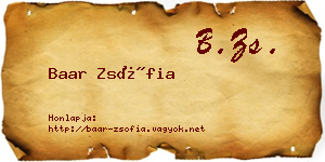 Baar Zsófia névjegykártya